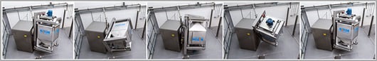 industrial mixer showing blending in motion