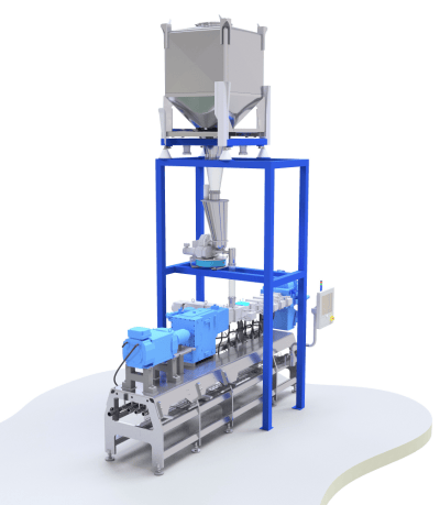 IBC feeding battery material to an extruder