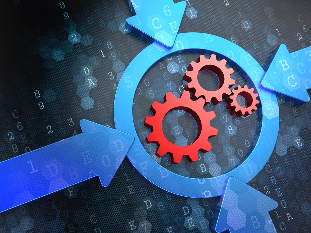 Cogwheel Gear Mechanism Icon Inside a Target on Digital Background IMPROVE YOUR POWDER HANDLING PROCESSES TO INCREASE ROI Cogwheel Gear Mechanism Icon Inside a Target on Digital Background IMPROVE YOUR POWDER HANDLING PROCESSES TO INCREASE ROI