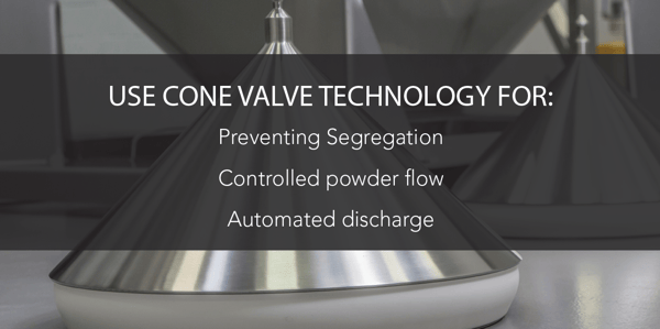 Use the Cone Valve to prevent powder handling issues